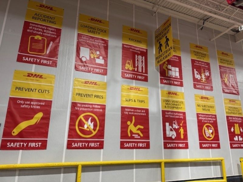 Warehouse banners.