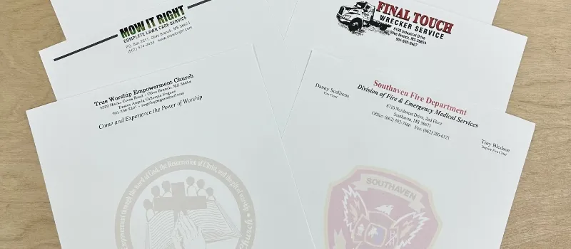 Custom designed letterheads.