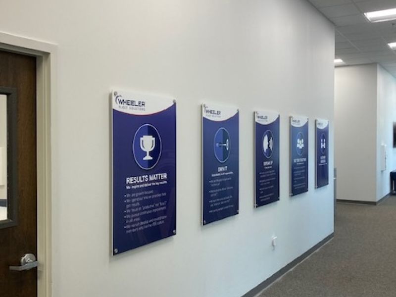 Office signs and posters.