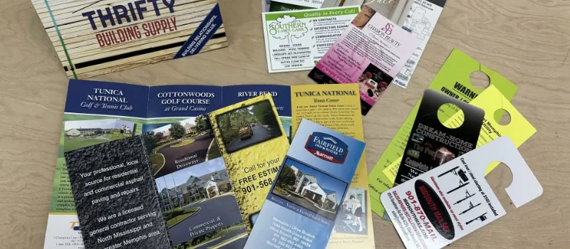 Brocures, doorhanges and more.